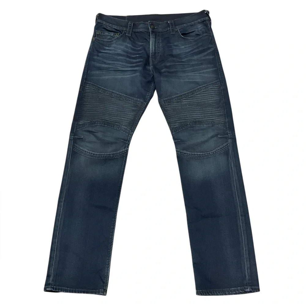 True Religion Men’s Blue Slim Moto Jeans
